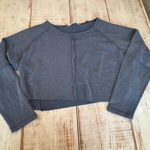 Altar'd State Navy Ribbed Top Women’s size Large